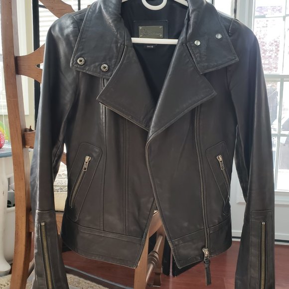 Mackage Leather Jacket - Dark Brown - Picture 2 of 5